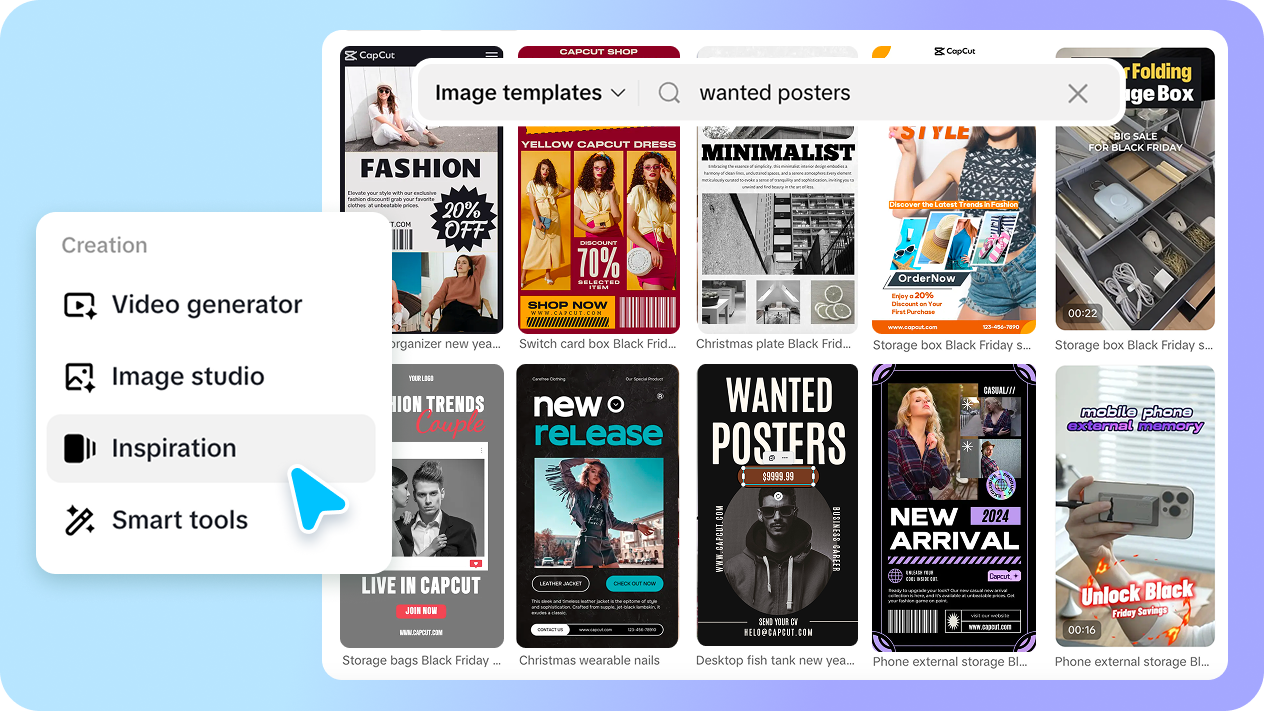 Customizable templates with vintage and modern styles