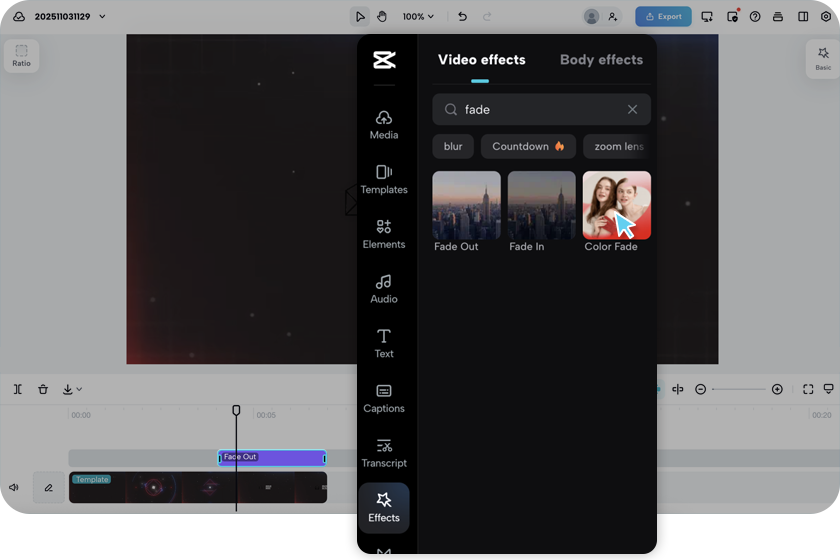 Explore the video effects