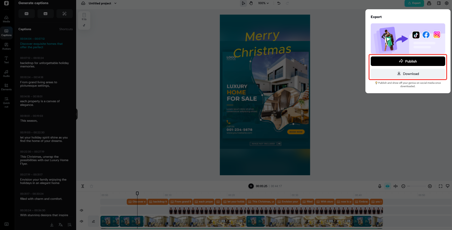 Platform-specific export options