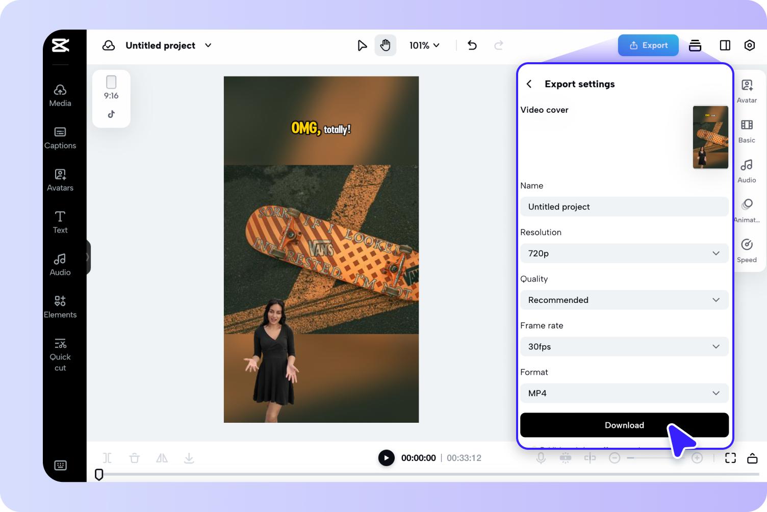 Edit and export your promotional video