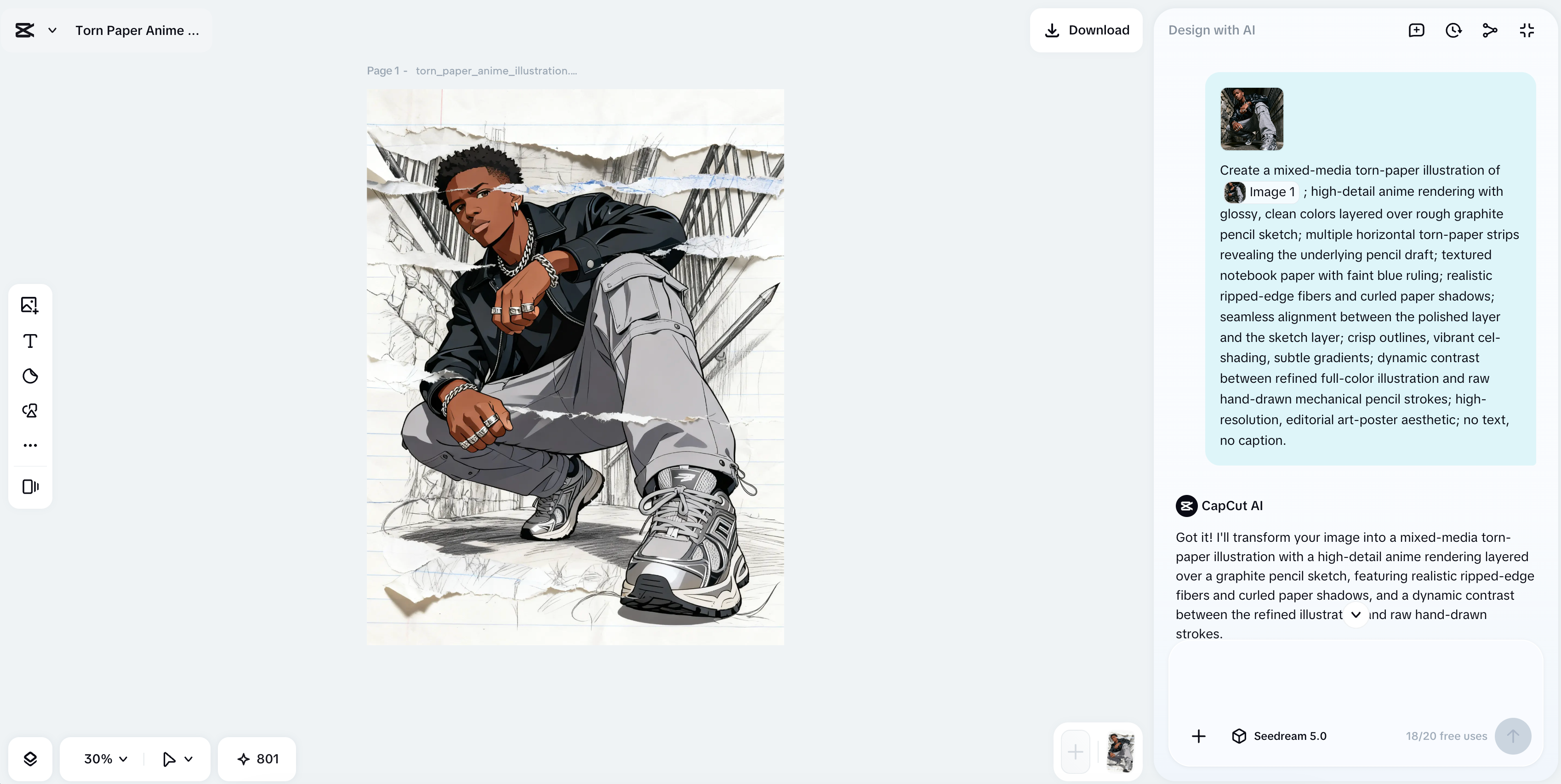 CapCut AI image generator