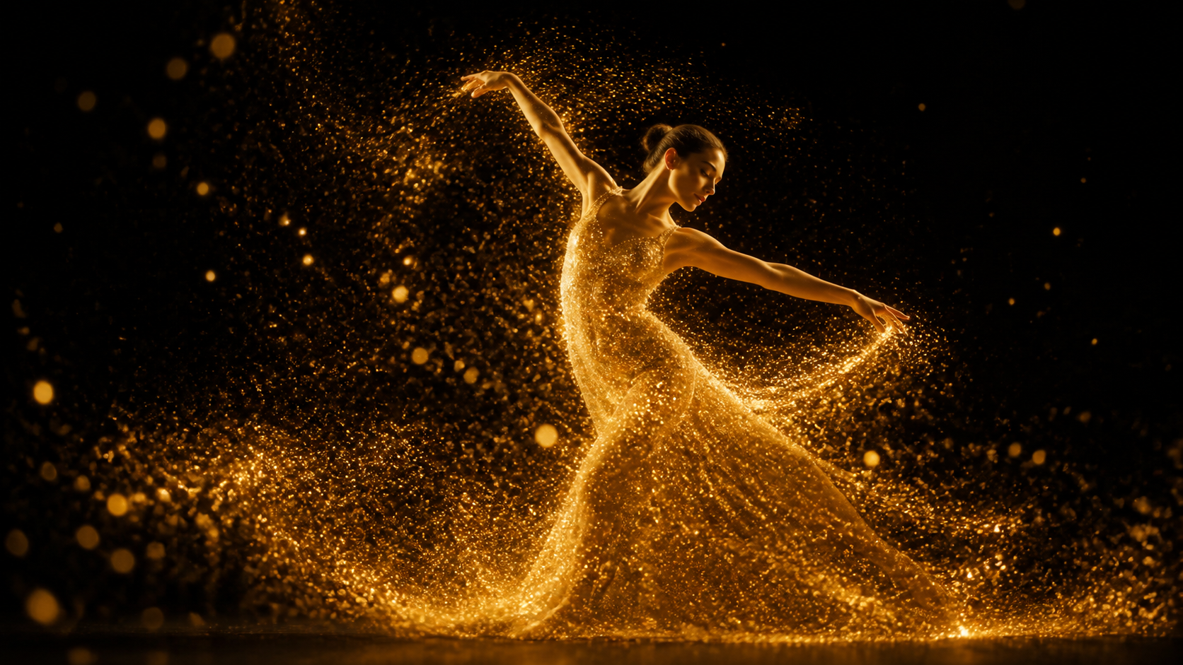 Luminous Particles in Motion original 16:9 effect visual 1