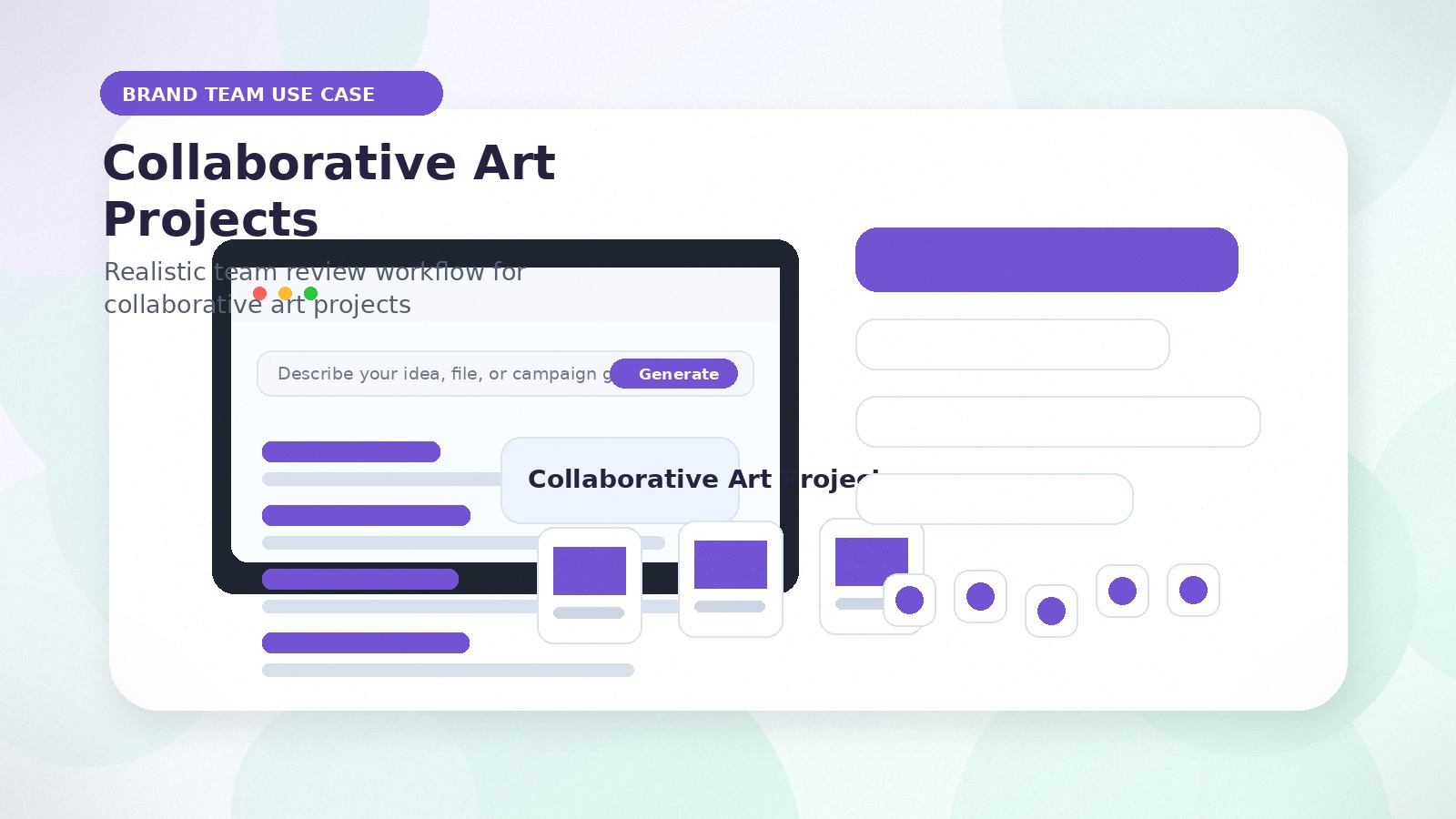 Collaborative Art Projects realistic brand team use case visual for collaborative art projects