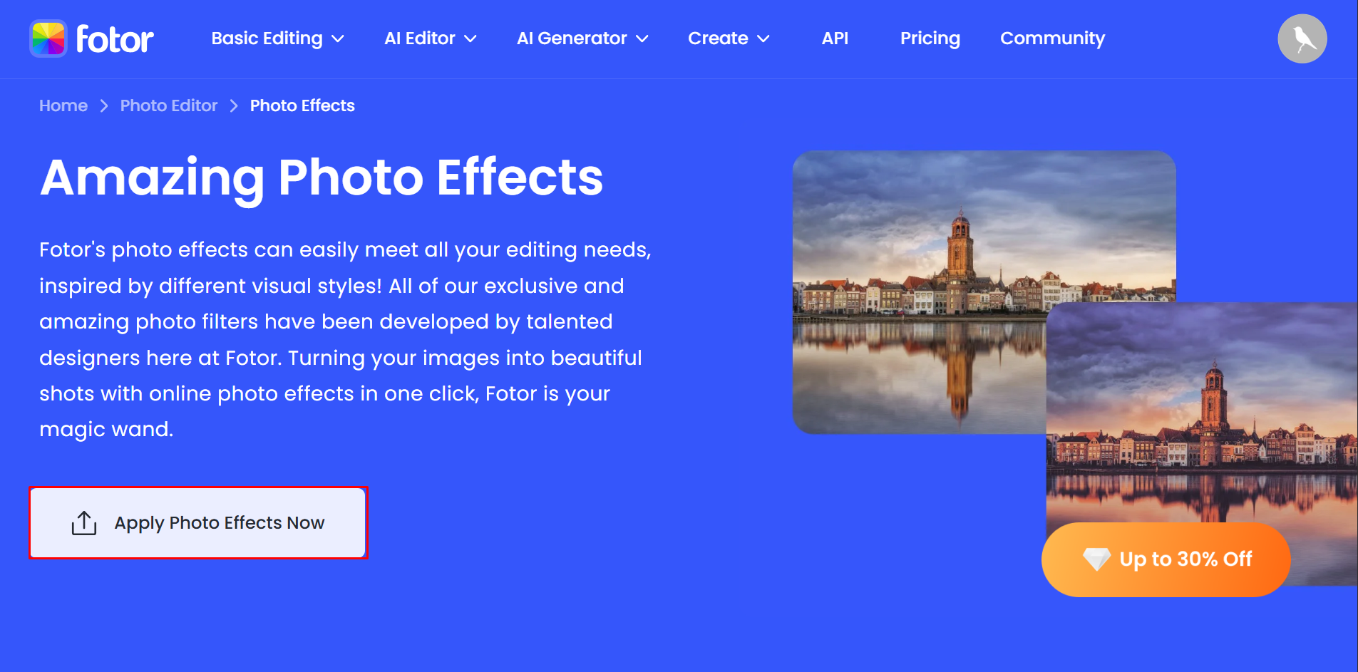 Uploading an image to Fotor
