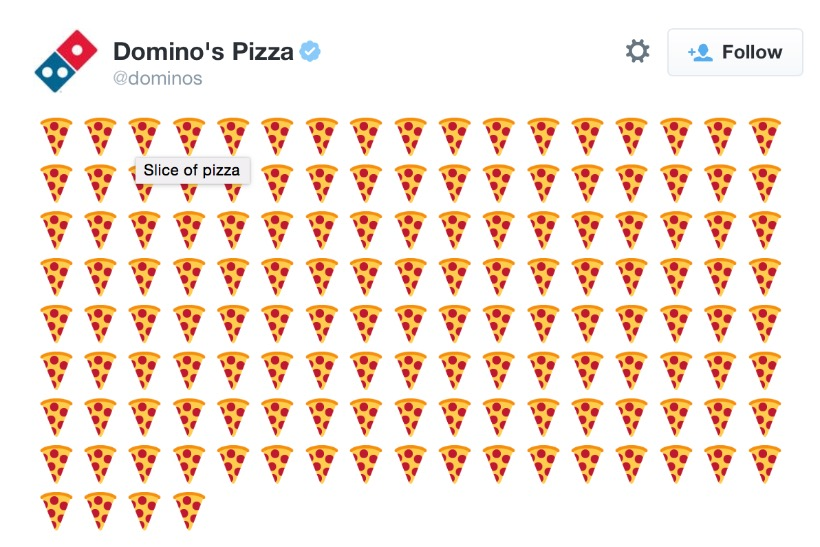 Domino's Pizza emoji tweet