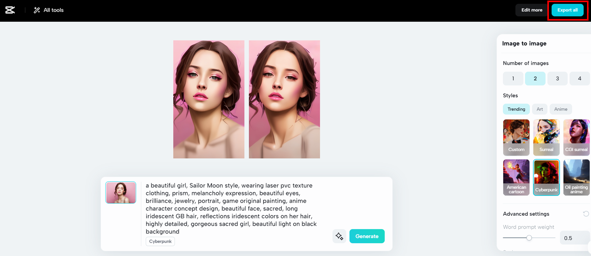 Export all images