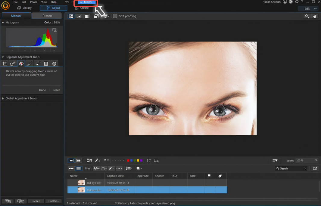 Export the final image