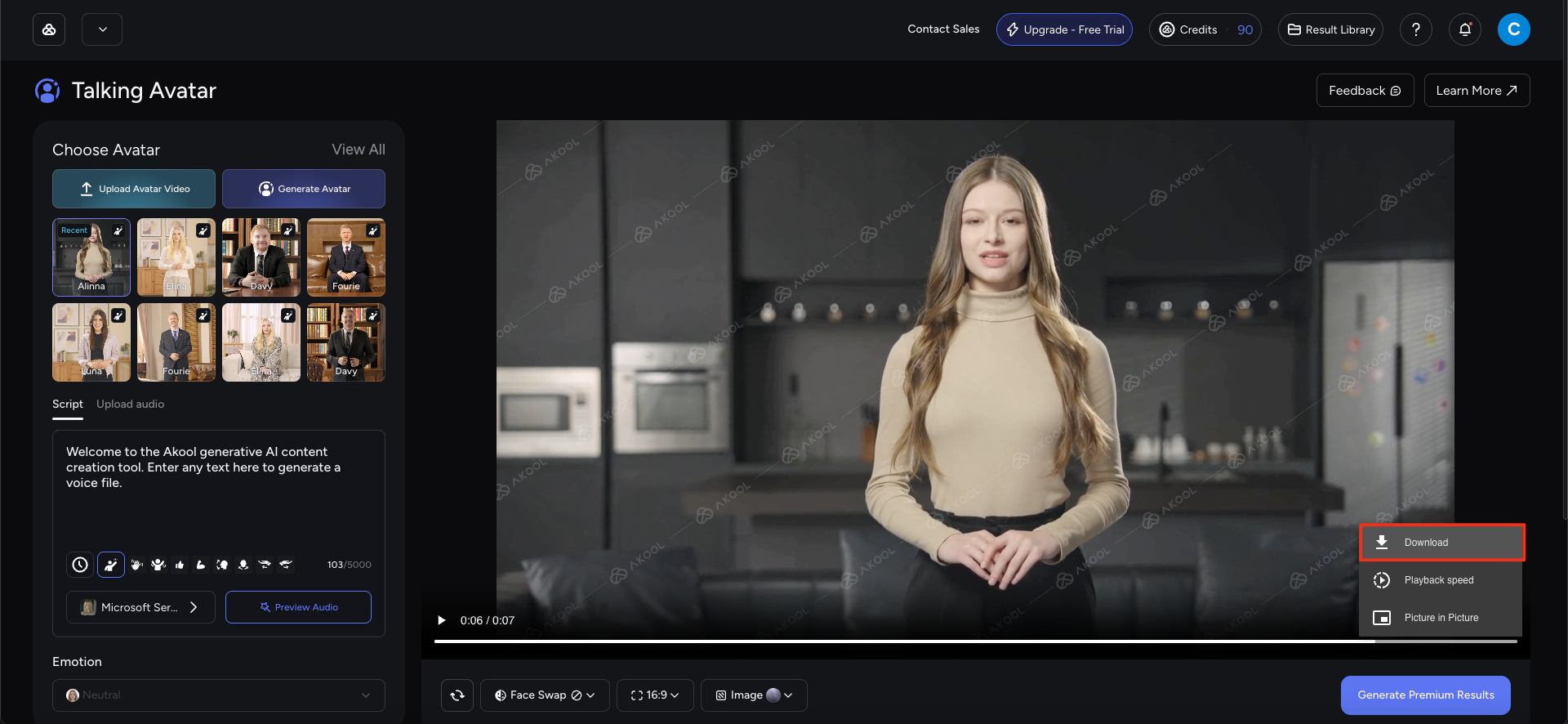 Hasilkan avatar Anda