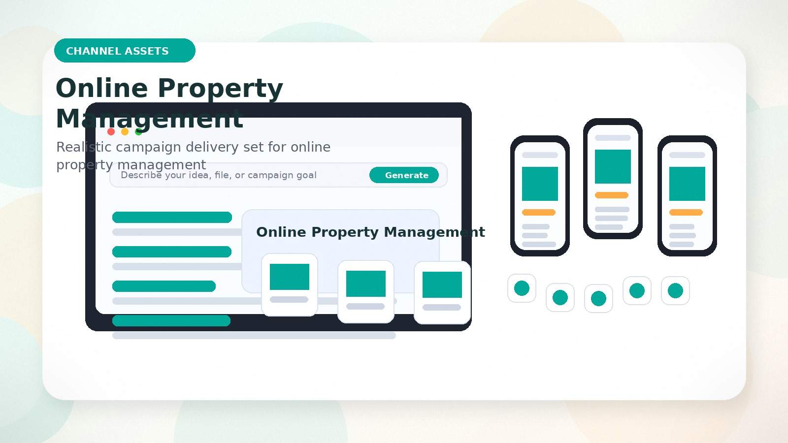 Online Property Management realistic channel assets visual for online property management