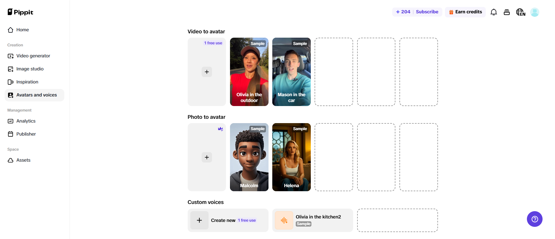 Create multiple avatar with voices