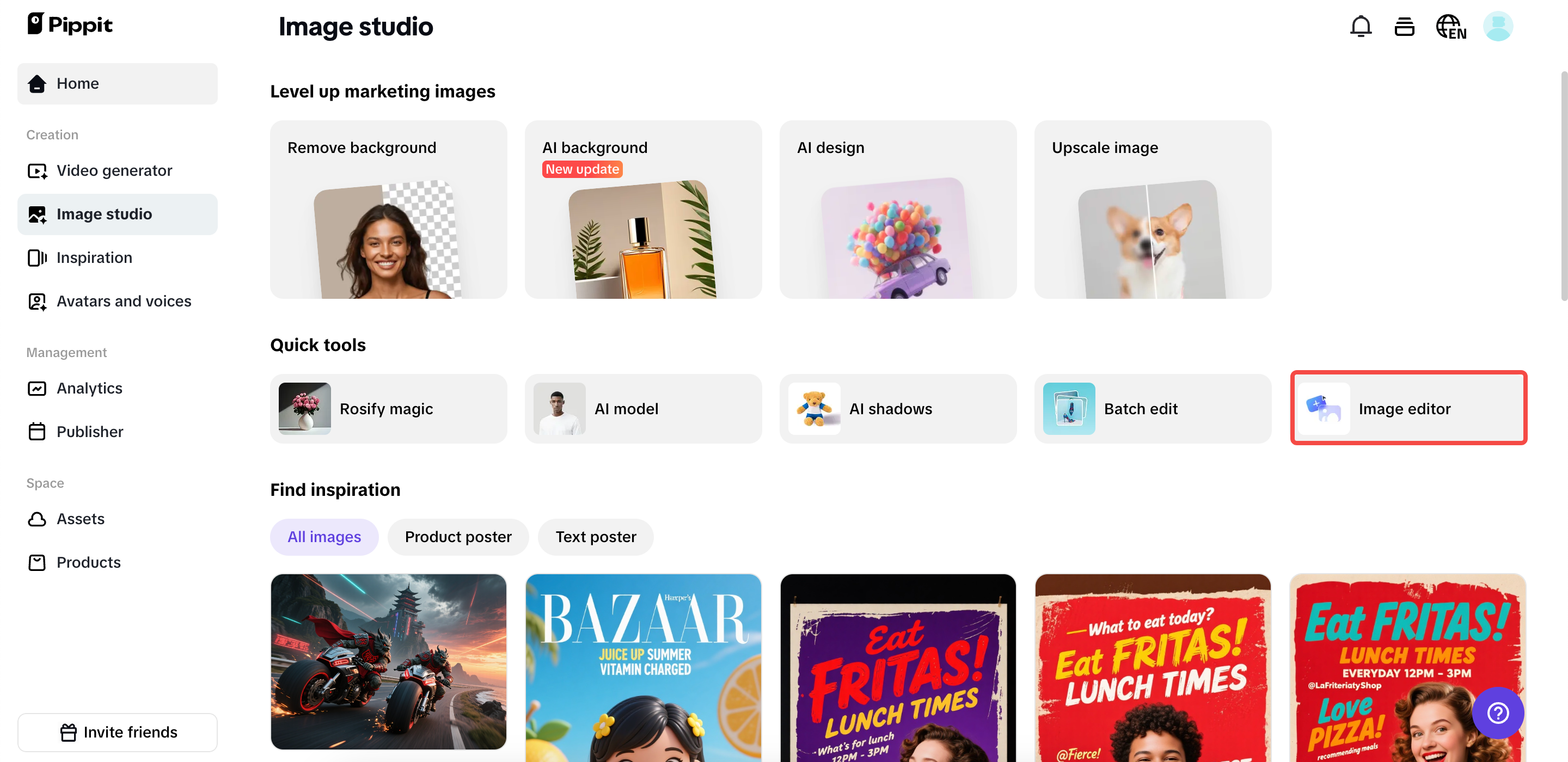 Buksan ang image editor