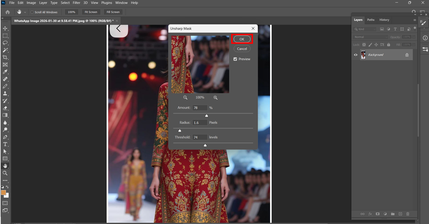 \"معاينة\" و \"موافق\"