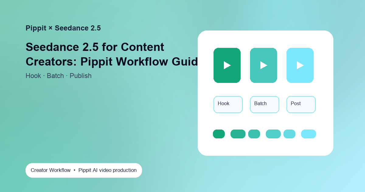 Seedance 2.5 for Content Creators: Pippit Workflow Guide cover image showing Pippit Seedance 2.5 workflow