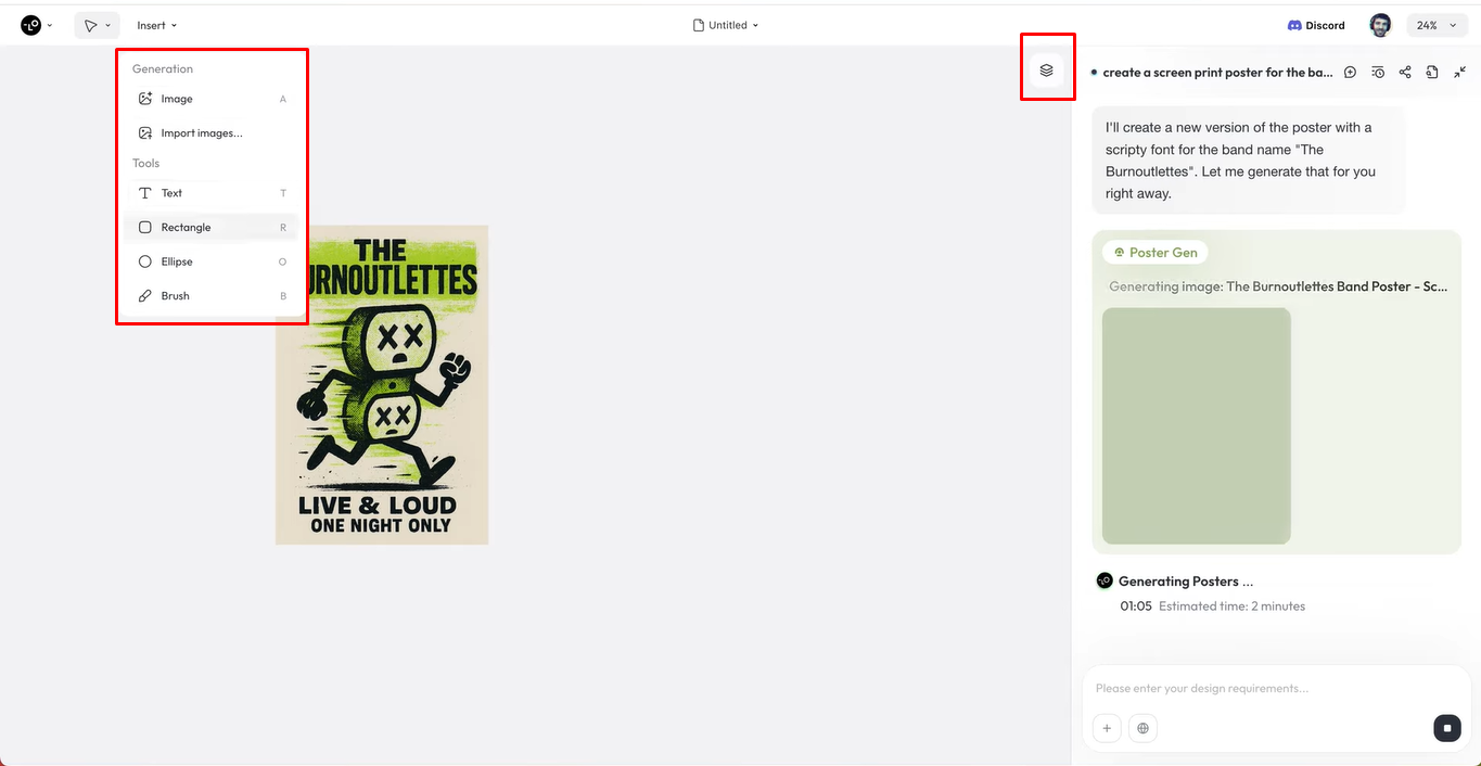 Refining and customizing the design using Lovart AI