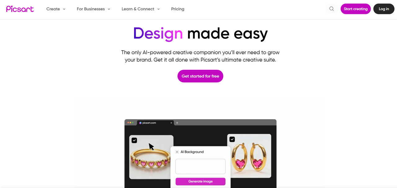 Picsart homepage