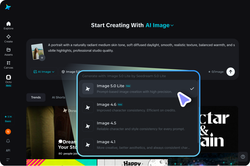 Adjust settings and generate