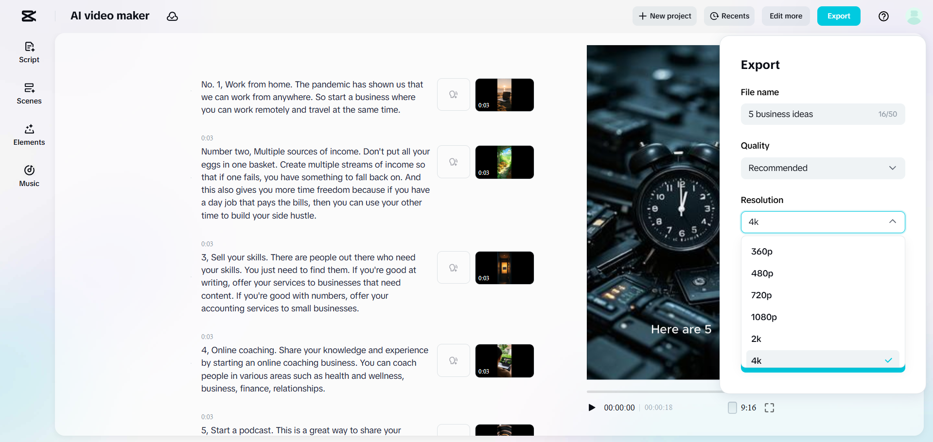 Effects and free HD export