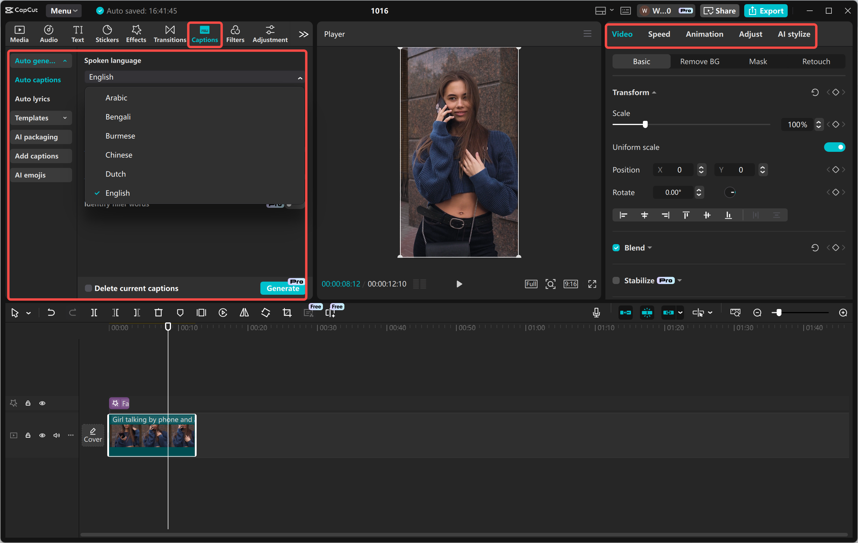 Redigera en video i CapCut skrivbordsvideoredigerare