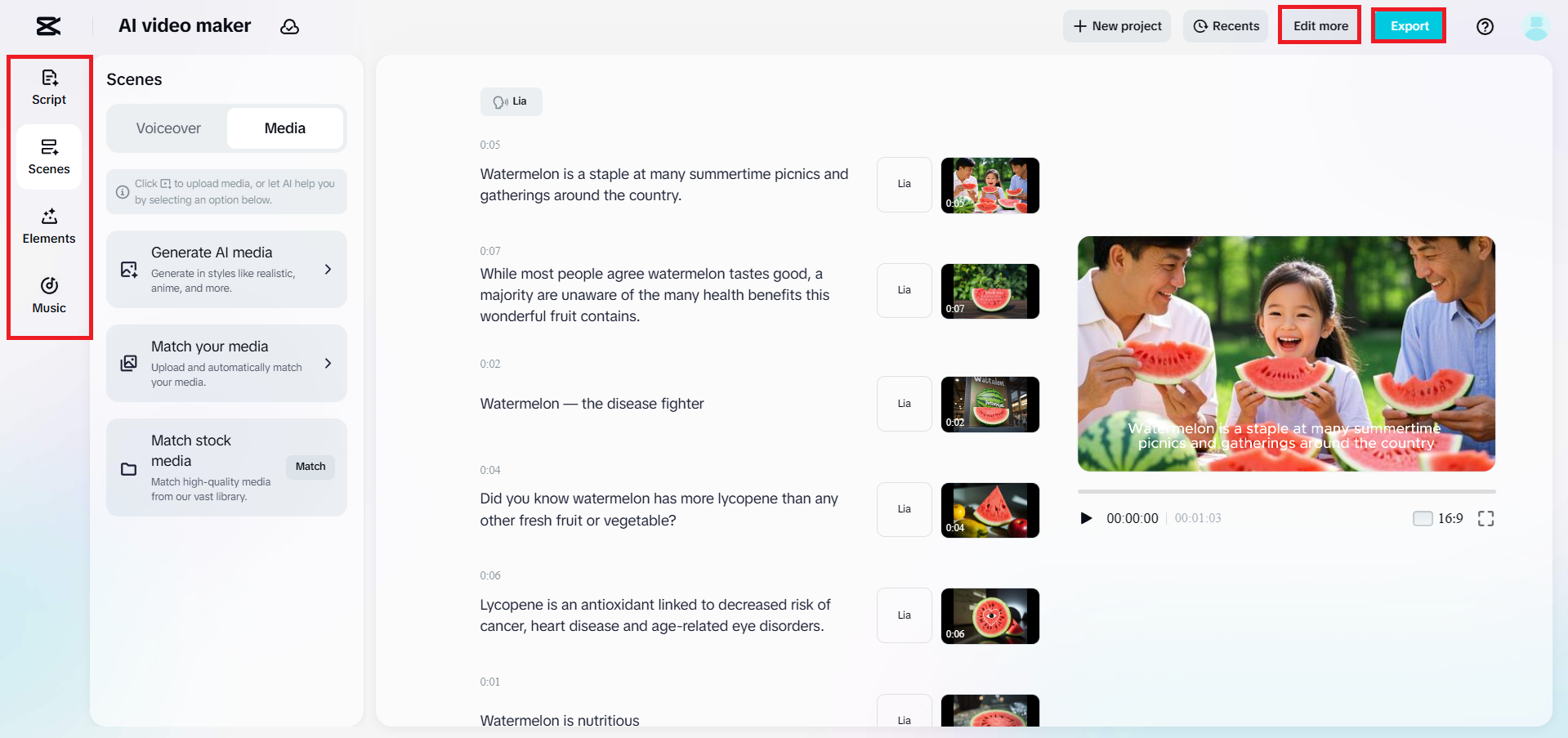 Generate relevant AI media