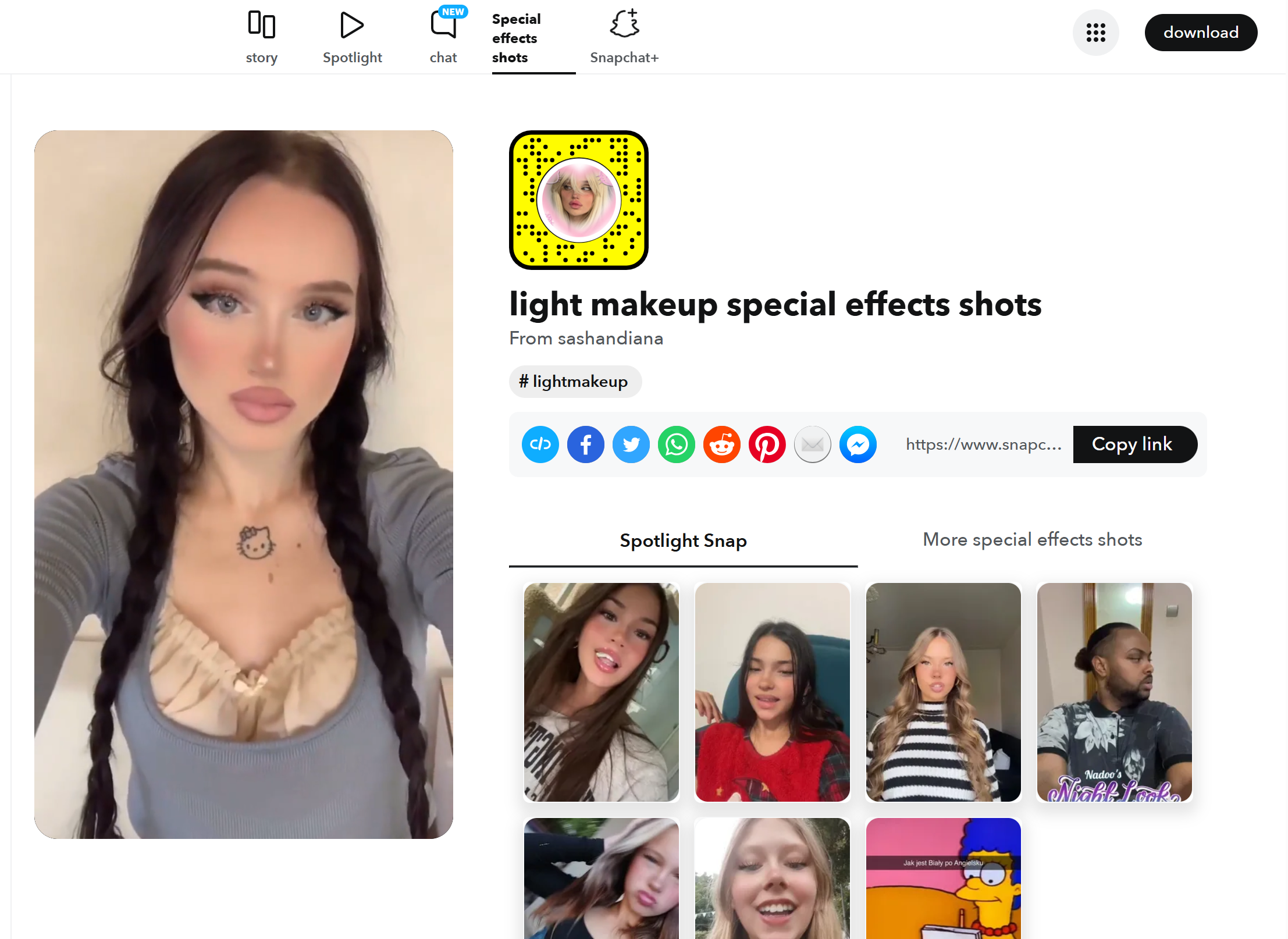 Snapchat face filters to download: Light Makeup