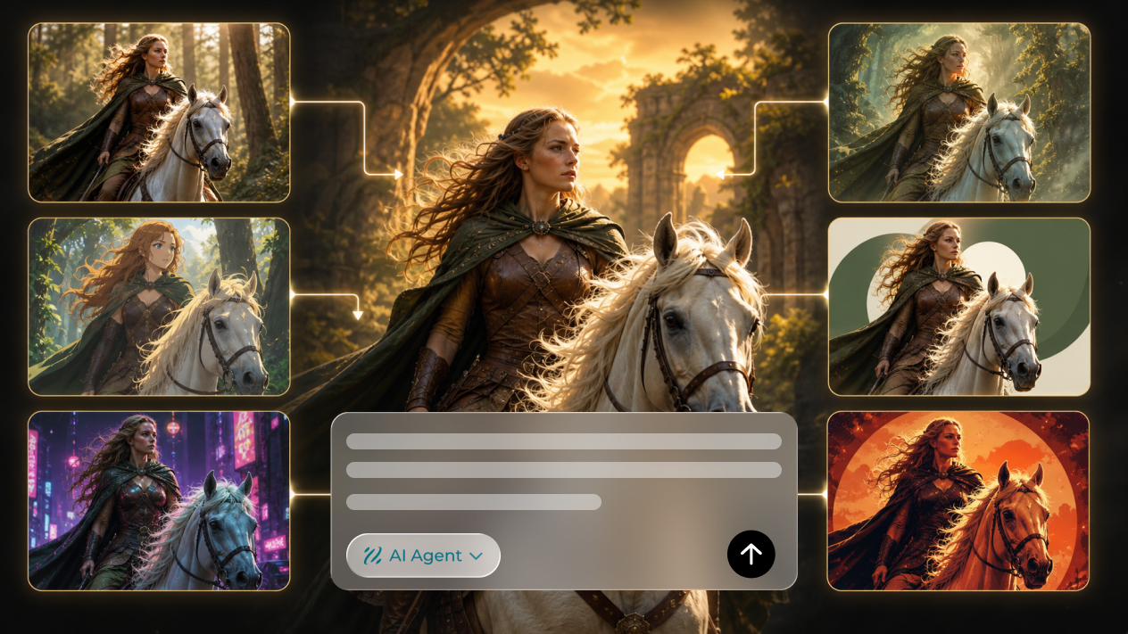 Multi-style exploration with AI creative agent