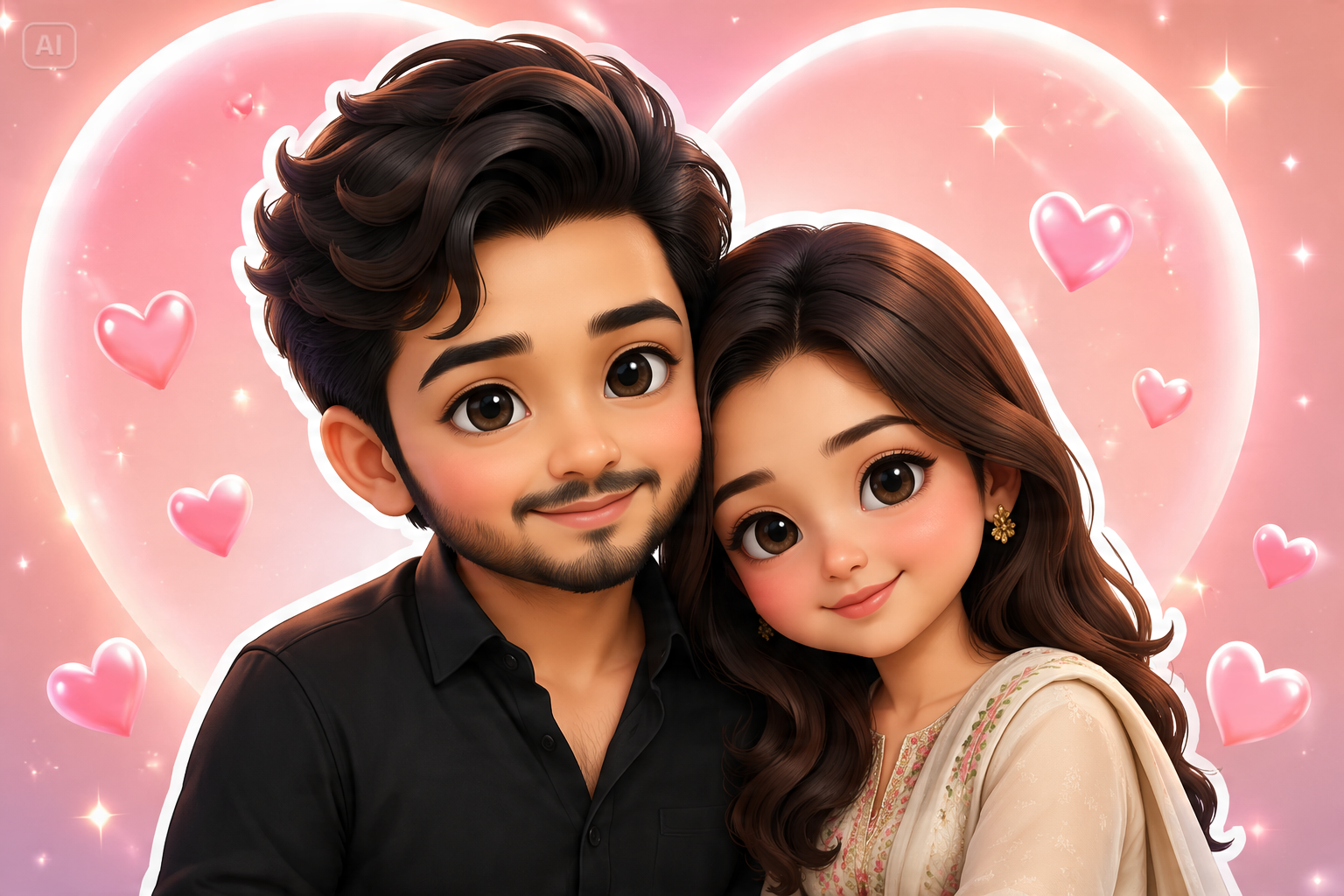 Cute Chibi Couple Avatar Prompt
