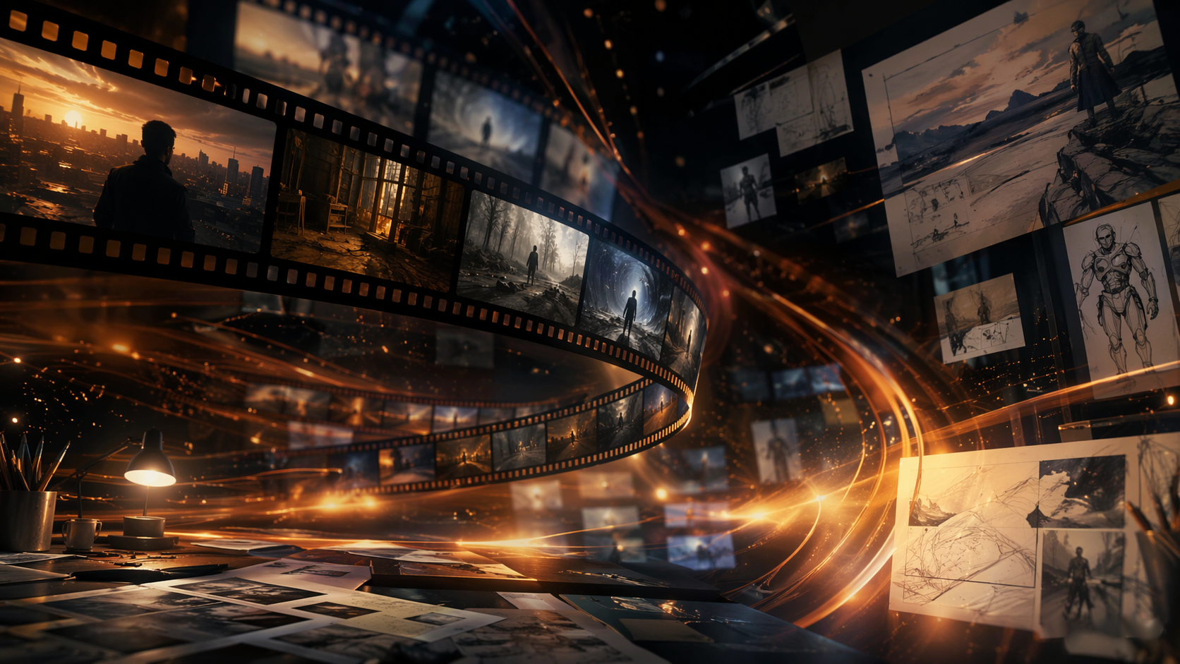 Generador de video Dreamina meta ai, ejemplo 1: Cuadros de guiones gráficos cinematográficos