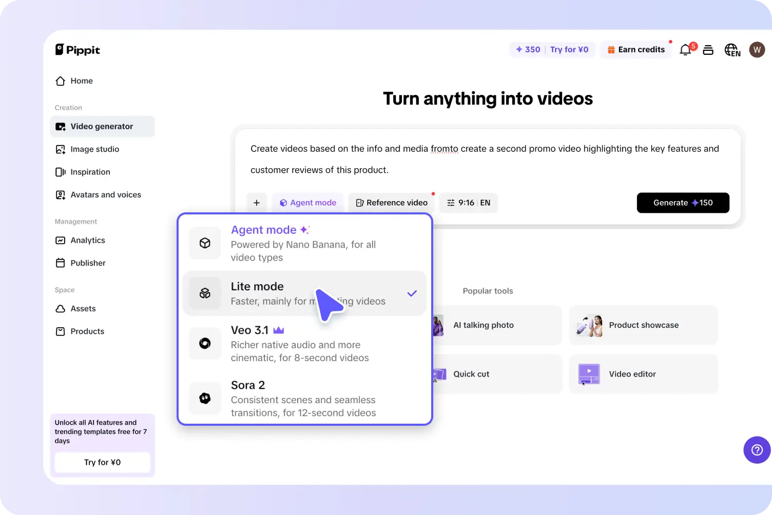 Generate your video