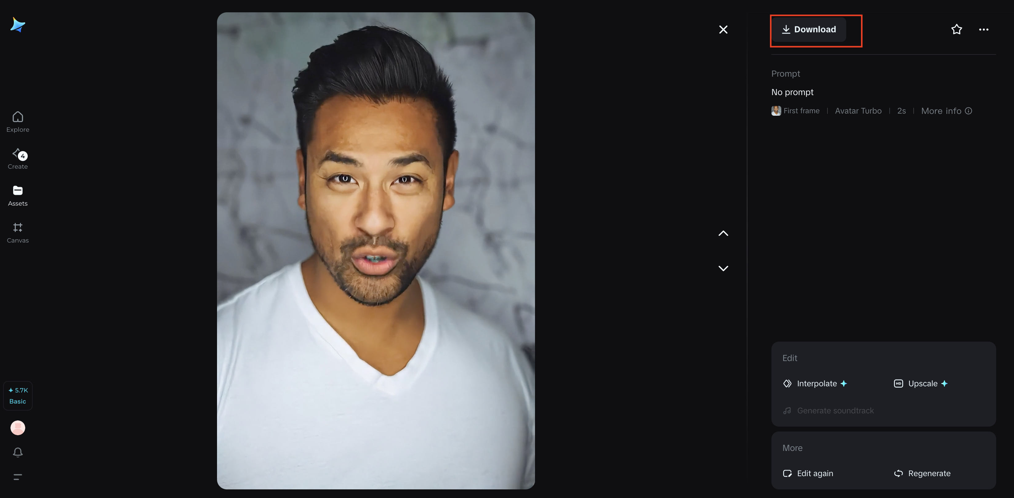 Download your generated work