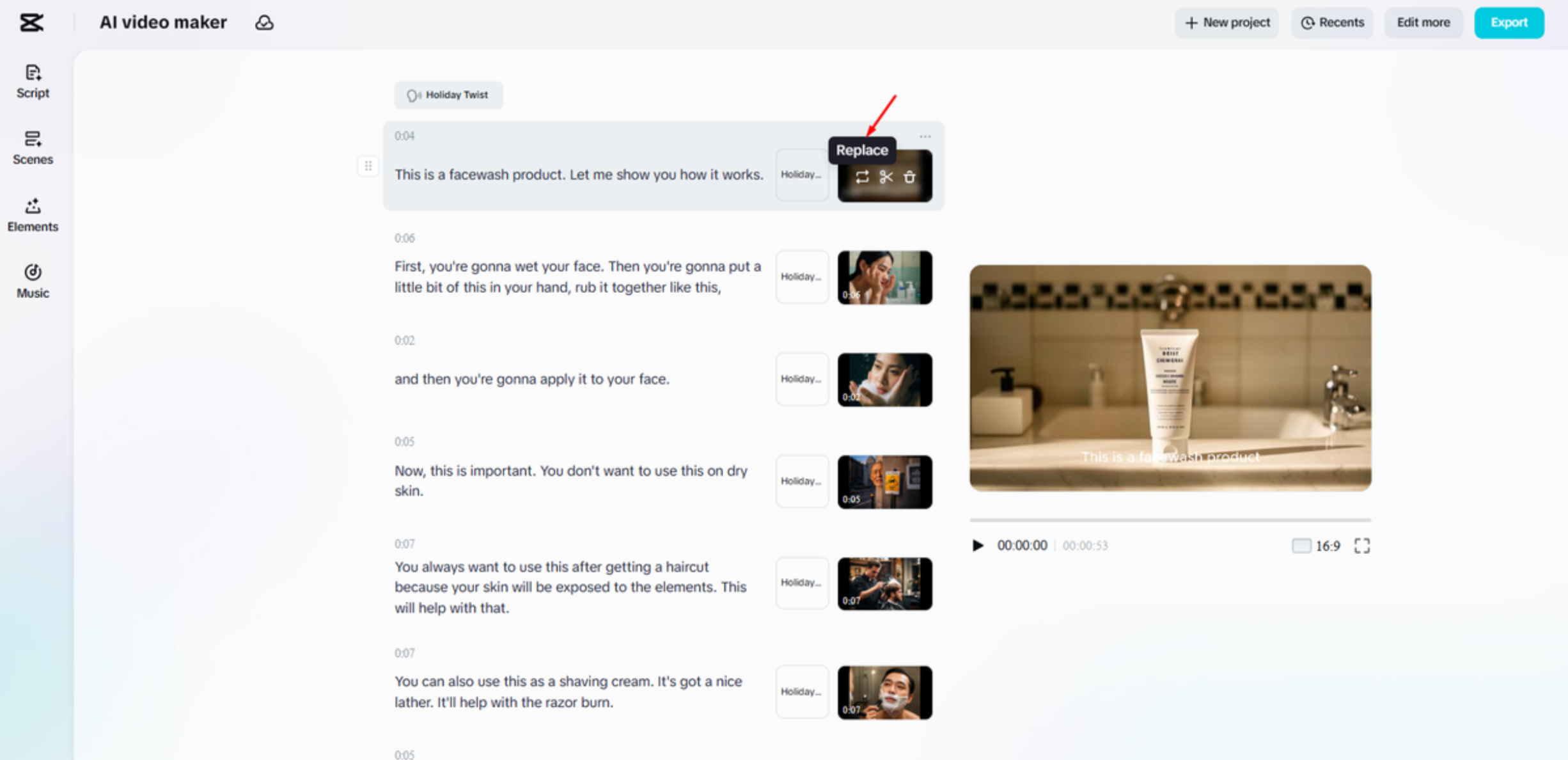 Medien zum Video in CapCut Web hinzufügen