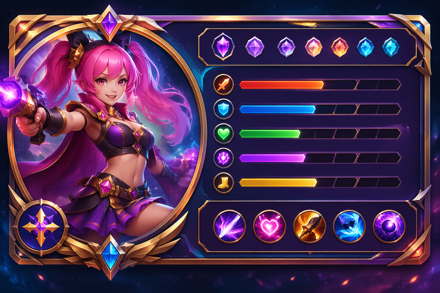 AI Trading Card game-style profile cards