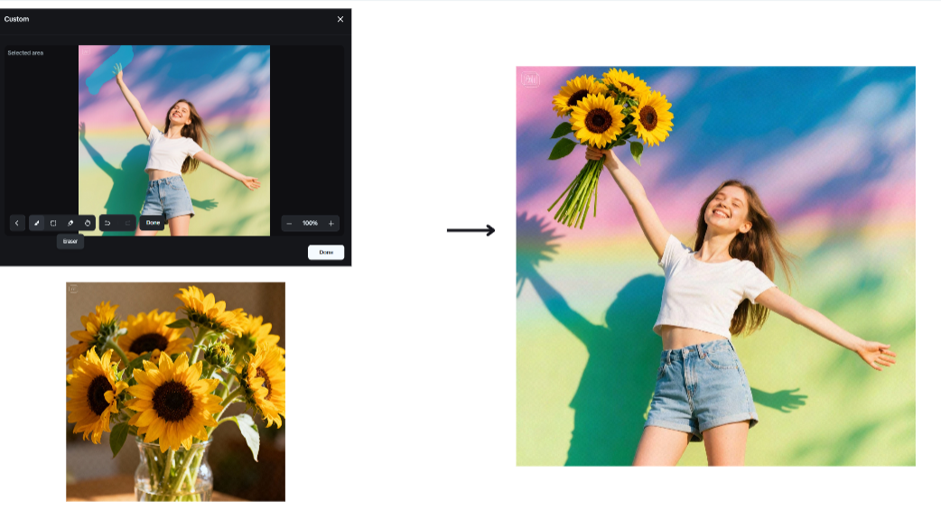 Interactive editing feature in Dreamina