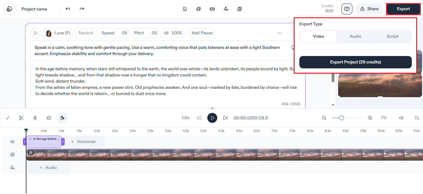 下載您的配音影片