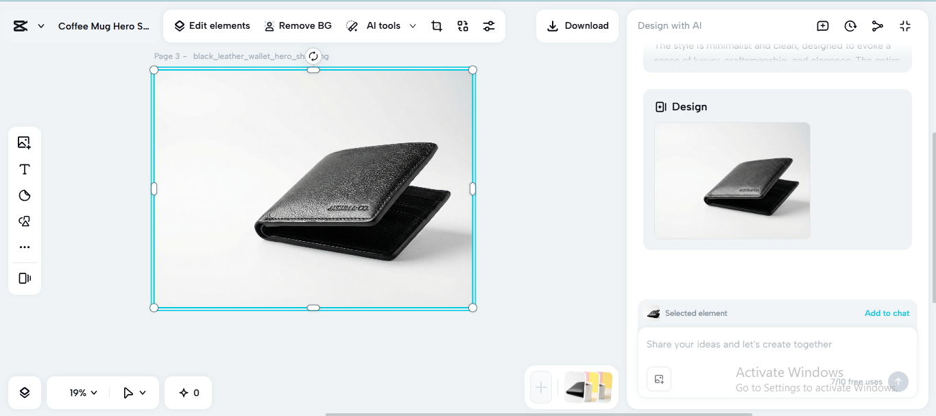 Editing interface of the CapCut desktop video editor
