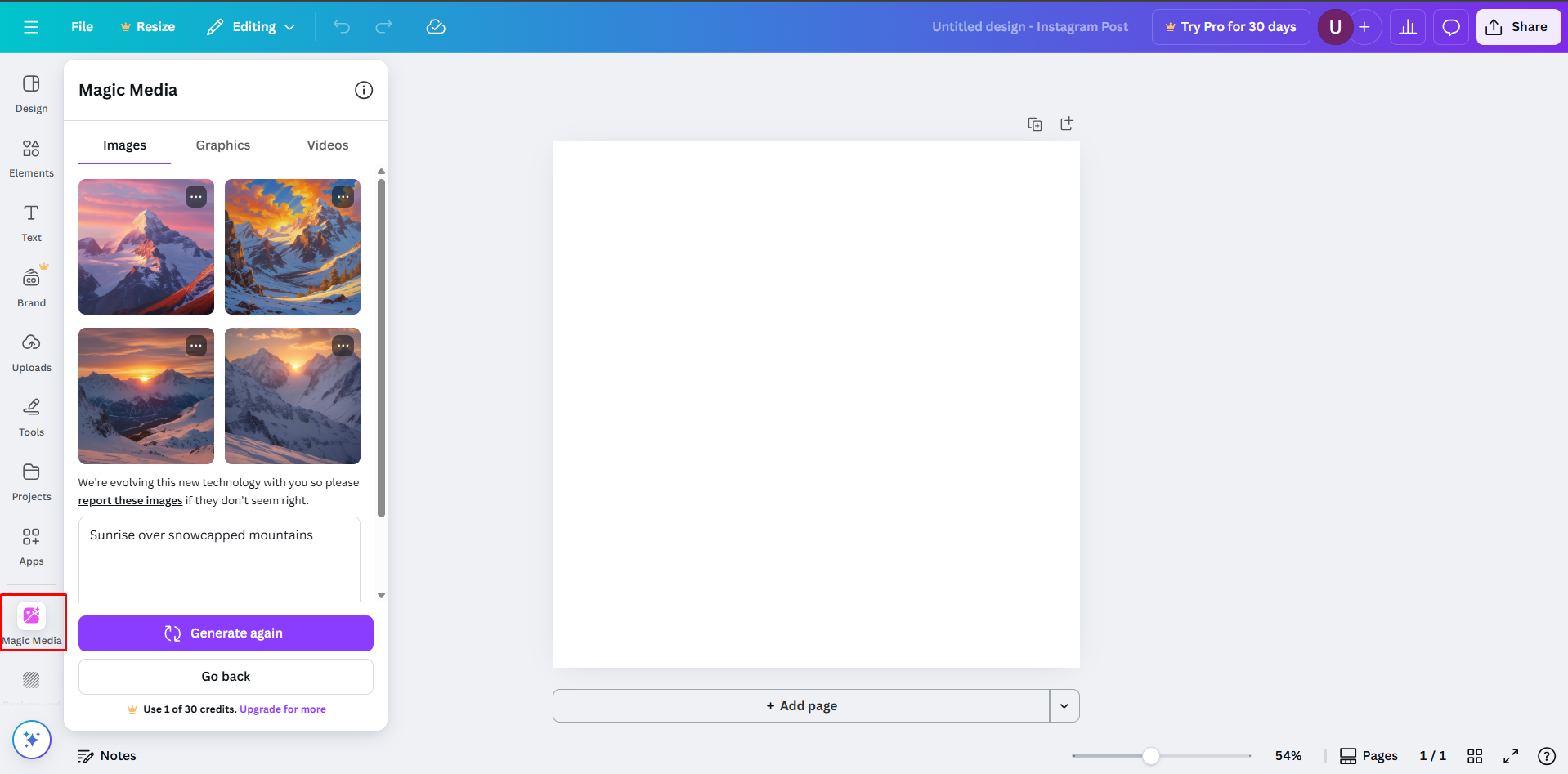 Ouvrir Magic Studio dans Canva