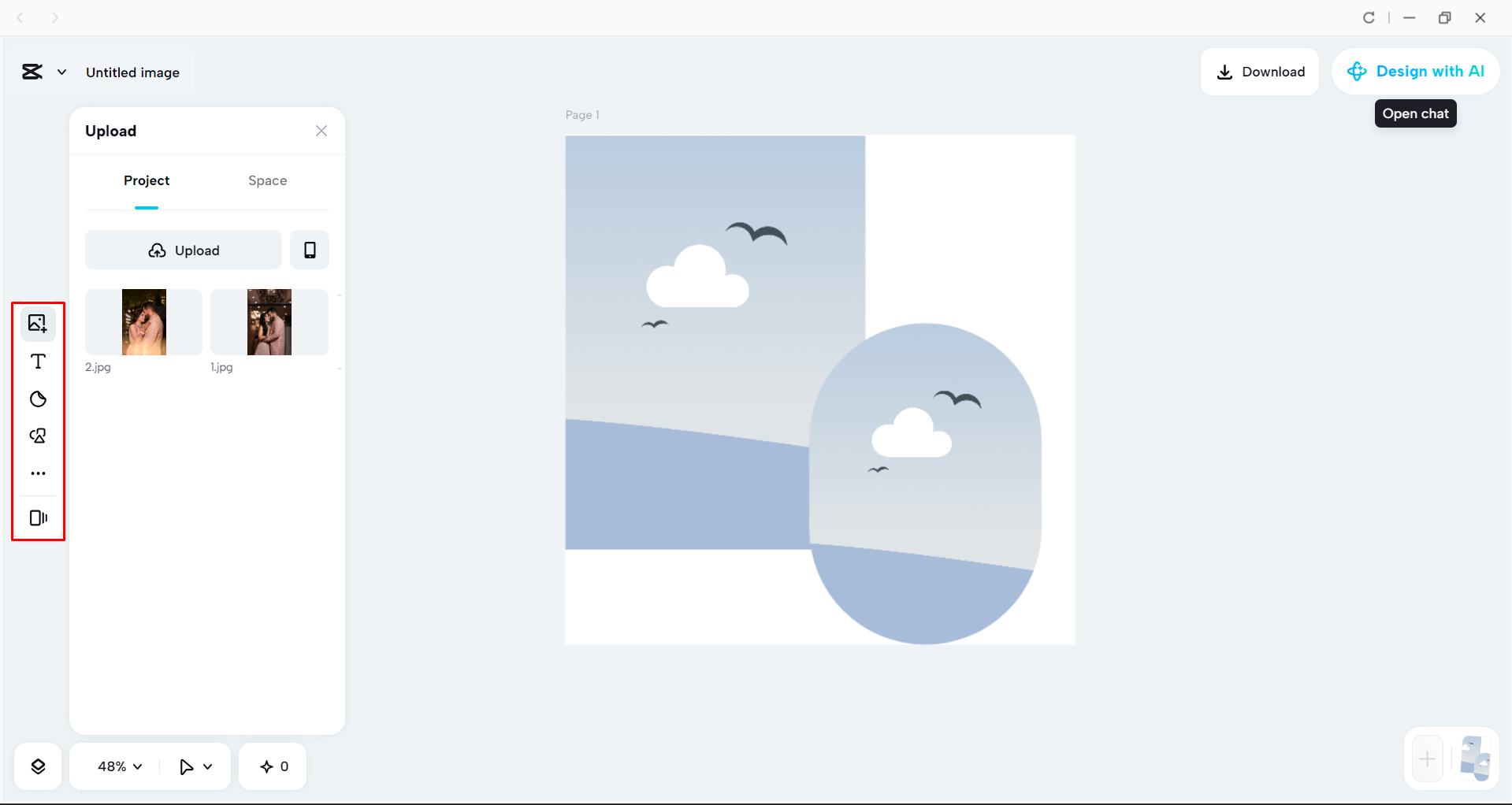 Creating a photo collage with the CapCut desktop video editor