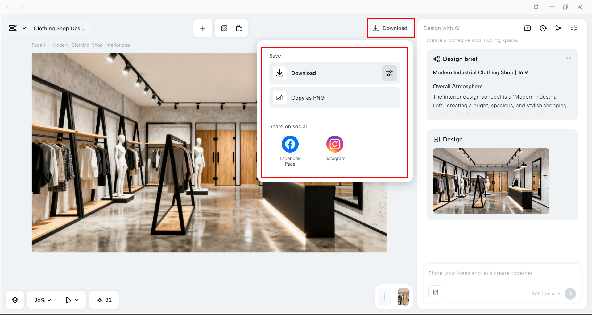 Exporting the design from the CapCut desktop video editor
