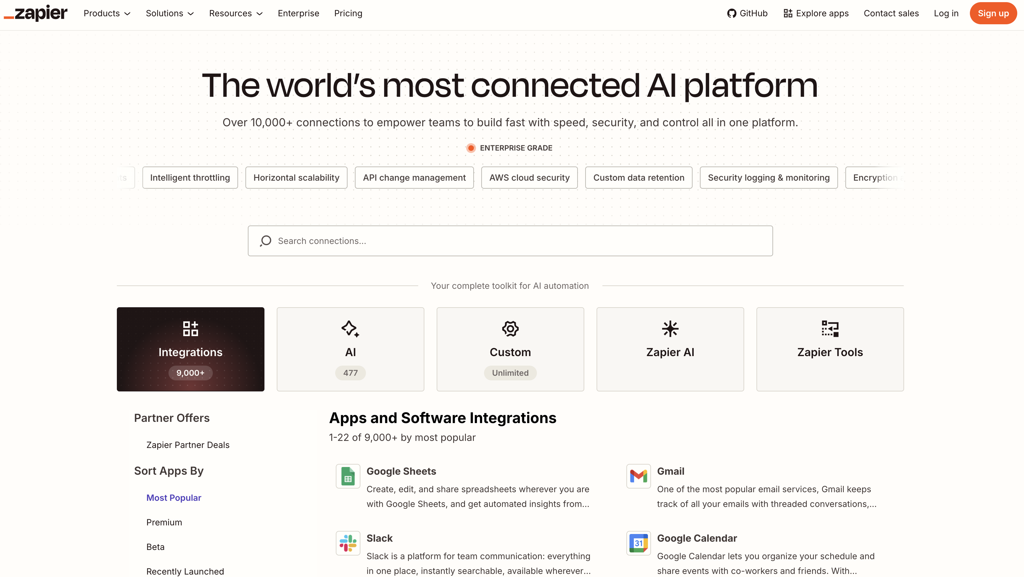 Zapier-Homepage