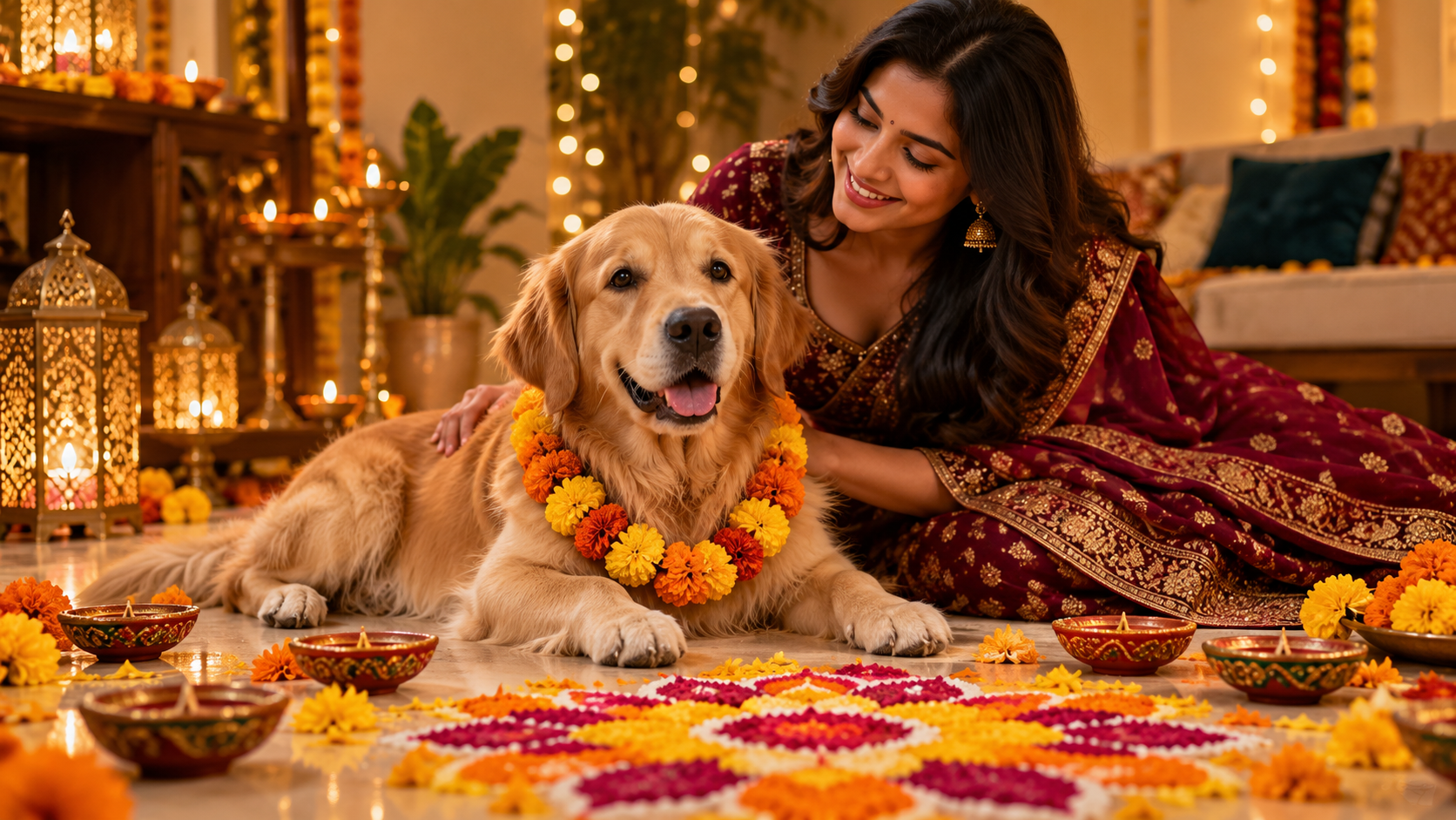 Diwali pet AI photo prompts example