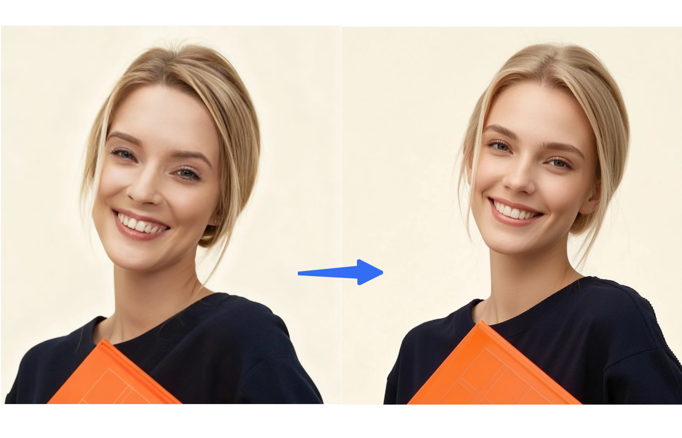 Ett klick retoucher i Dreamina bästa fotoförstärkare på nätet