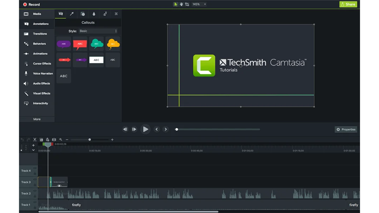 Camtasia's interface