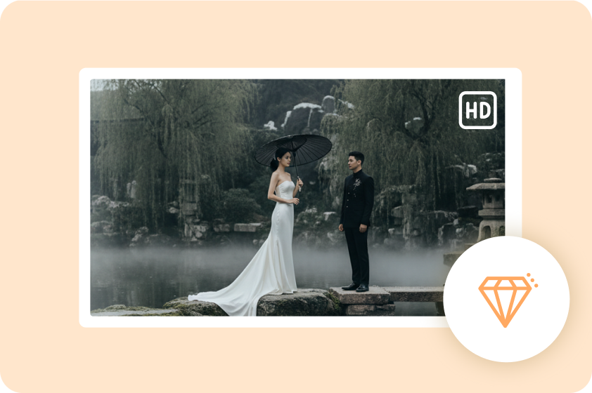  High-quality wedding photo output