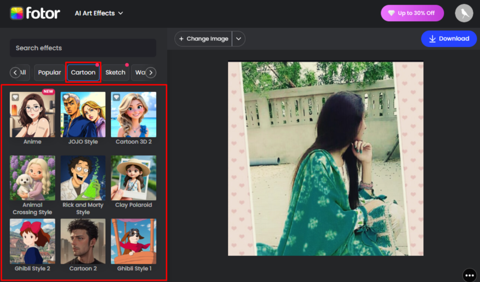 Fotor - spolehlivý editor fotografií karikatura