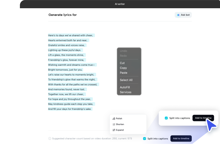 Export your video with AI-generated paragraphs
