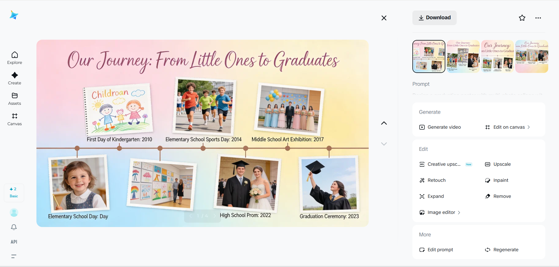 Cartel de graduación con collage de múltiples fotos