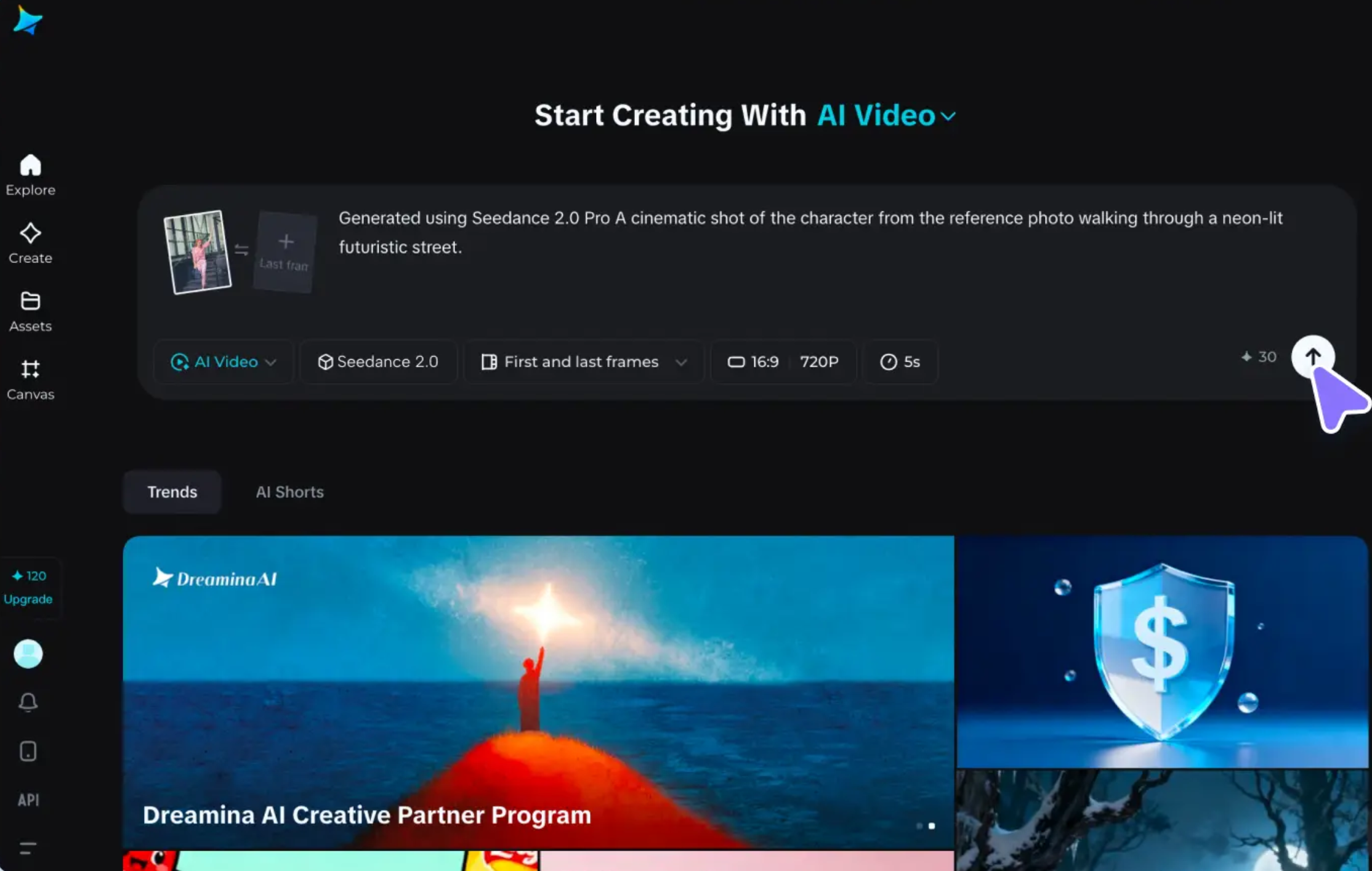 Dreamina interface
