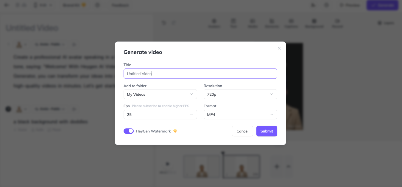 Generate & download the video