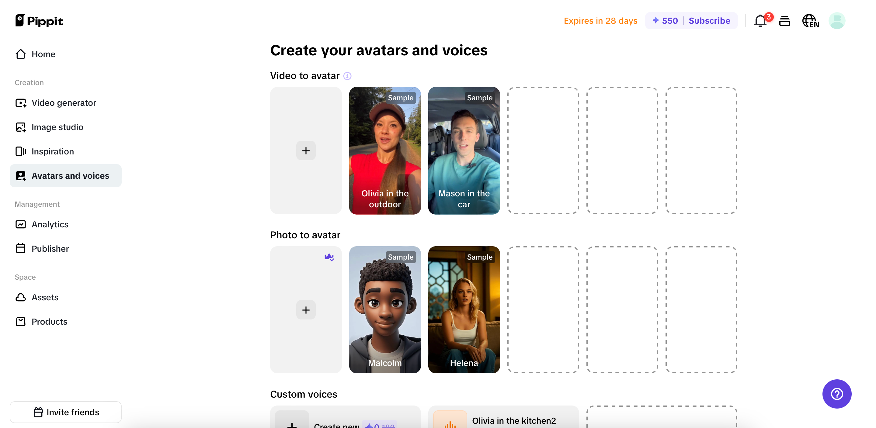 Avatar and voiceover feature