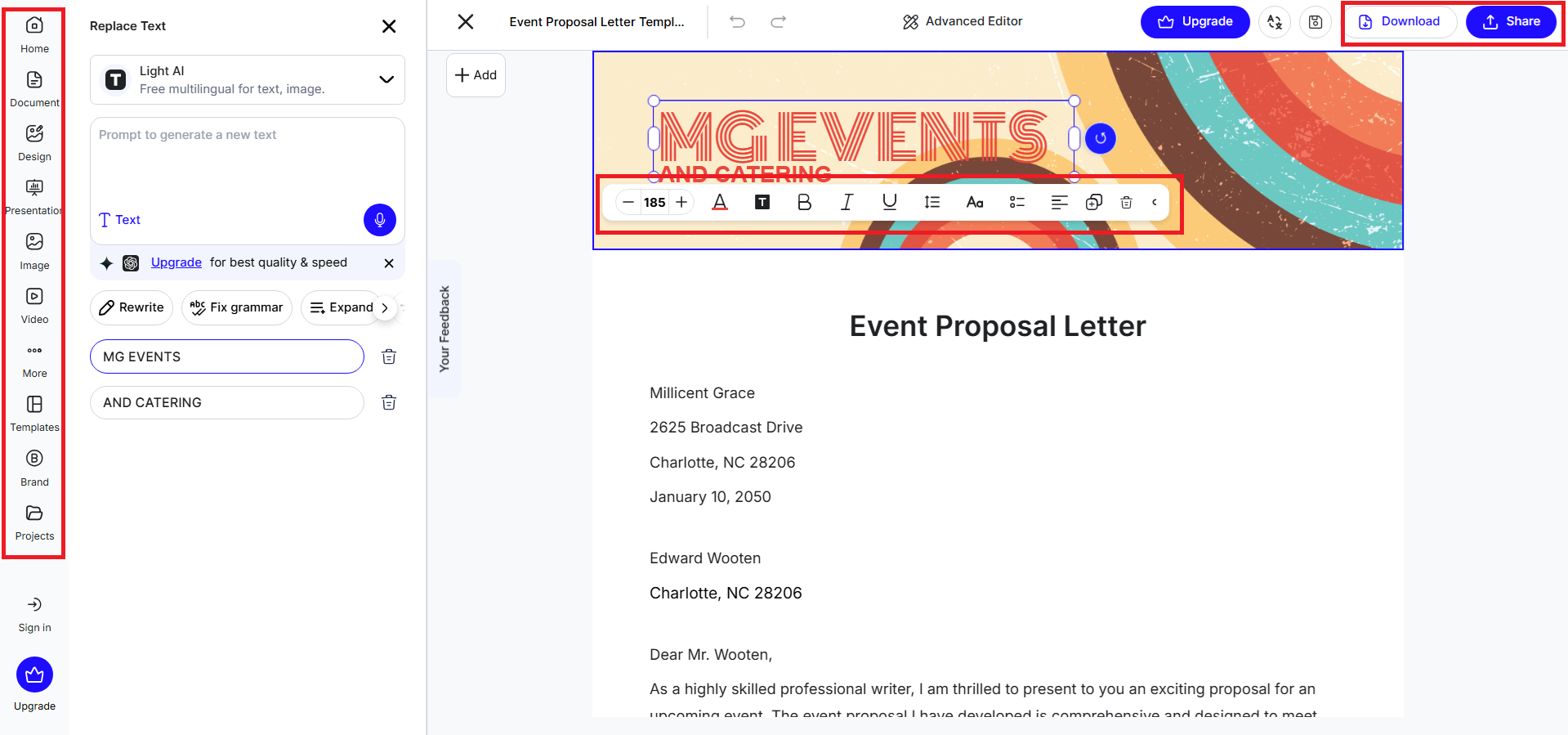 Customize and download your proposal