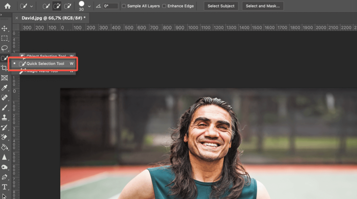 Utilisez l'outil de sélection rapide